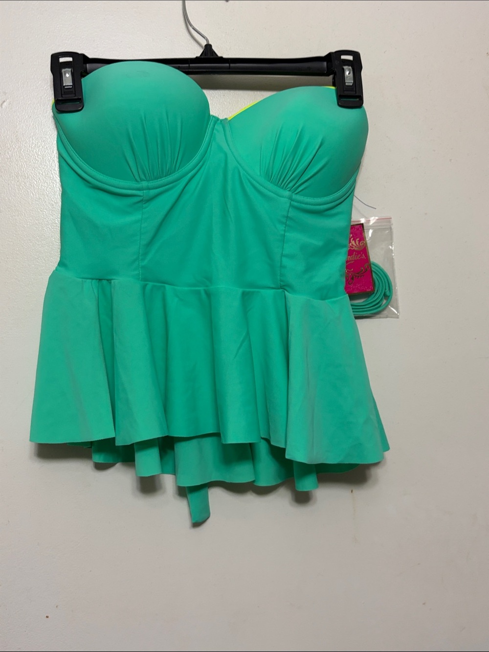 Candie's Teal Peplum Bustier Swim Top
